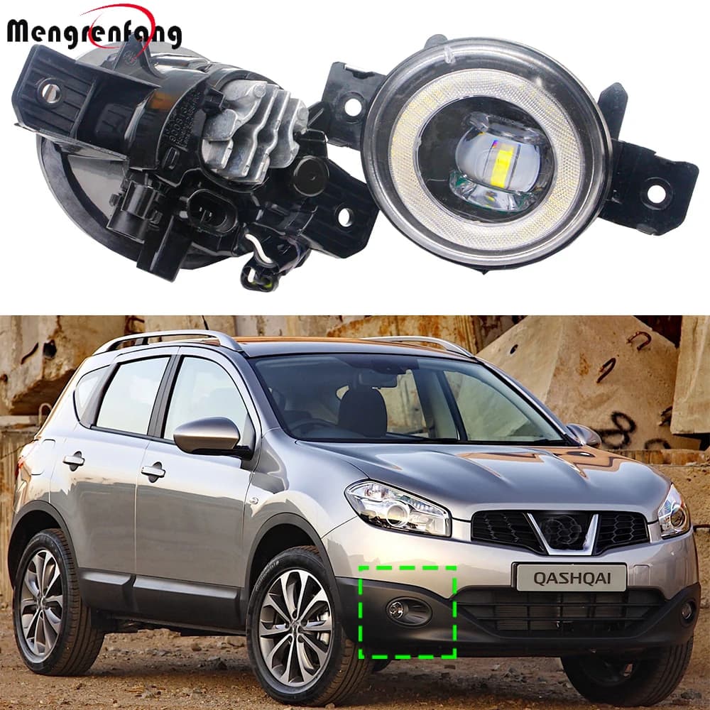 2 X Auto Adjustable LED Fendinebbia Angel Eye Daylight DRL For Nissan Qashqai Qashqai + 2 J10 2006 2007 2008 2009 2010 2012 2013