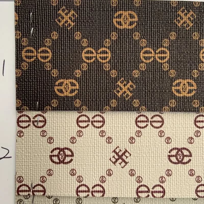 Materiali per borse in pelle sintetica in PVC con stampa di icona geometrica dal design proprio