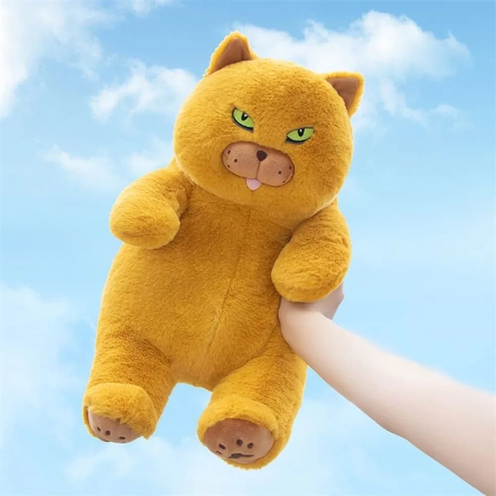 Cuscino Morbido a Forma di Gatto British Shorthair, Simpatico Gatto Cartoonesco Kawaii, Peluche per Decorazione Casa