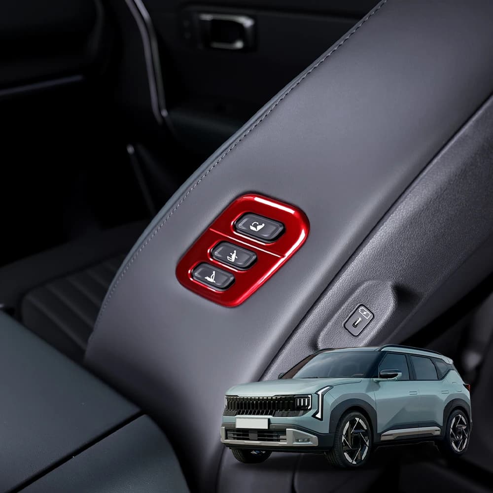For KIA SELTOS SP3 2026 2027 LHD Red Car Seat Adjustment Switch Control Button Cover Trim Car Interior Seat Accessories