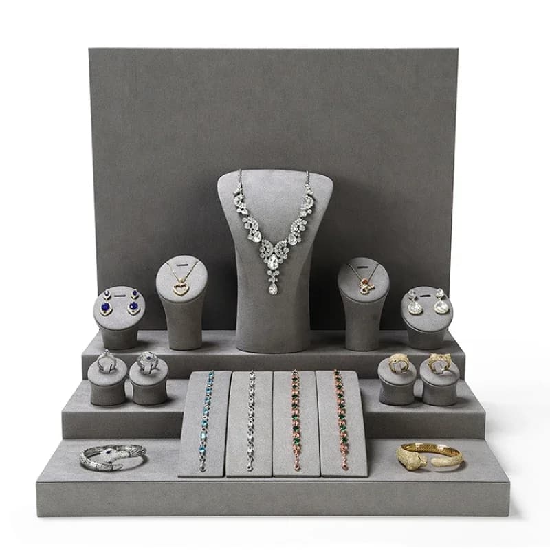 Espositore per gioielli di lusso leggero, collana, anello, espositore per gioielli, finestra, espositore per gioielli, trasmissione in diretta