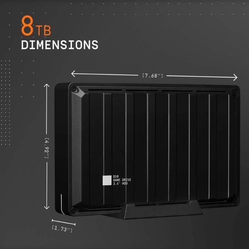 Game Drive D10 da 8 TB - Disco rigido esterno portatile HDD compatibile con Playstation, Xbox, PC e Mac - WDBA3P0080HBK-NESN