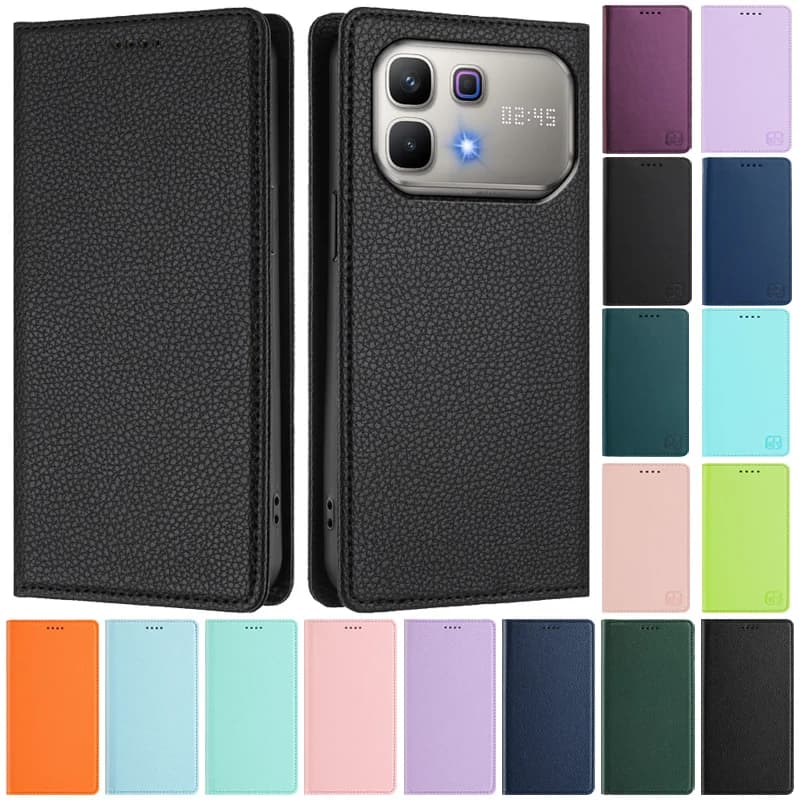 Custodia a portafoglio di lusso con slot per carte e chiusura magnetica per Infinix Note 60 Pro / Note60 / 60Pro