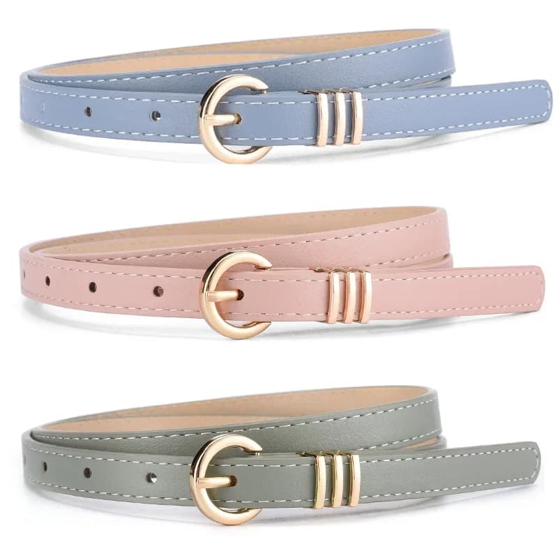 Width 1.4cm Fashion Simple Women's Belt Versatile Dress Jeans Accessories Girdle Gothic Retro Gold Pin Buckle Thin Waistband