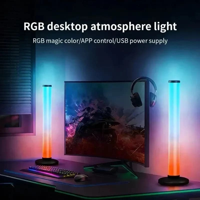 RGB LED Light Bar USB Powered, Smart TV Ambient Lighting with Bluetooth APP Remote Control, Music Reactive Lamp for Home Decor