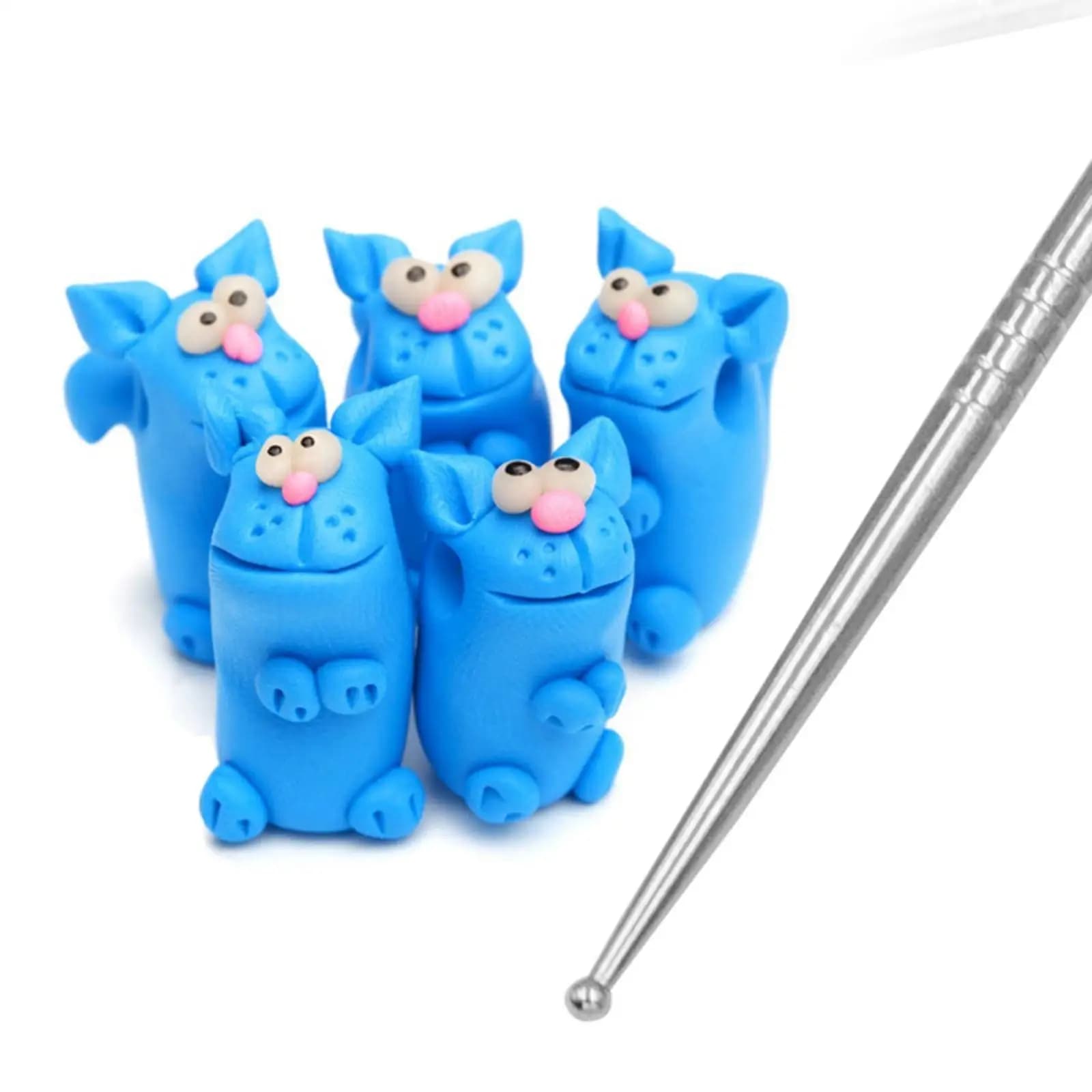 Metal Embossing Dotting Tools Dual Ended Ball Stylus Set Stainless Steel Carving Pattern Pen for Clay Pottery Modeling Arts