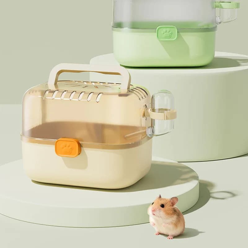 Trasportino Portatile per Criceti, Gabbia Traspirante per Piccoli Animali, Scatola da Viaggio Sicura Anti-Fuga, Leggera, Accessori per Animali Domestici