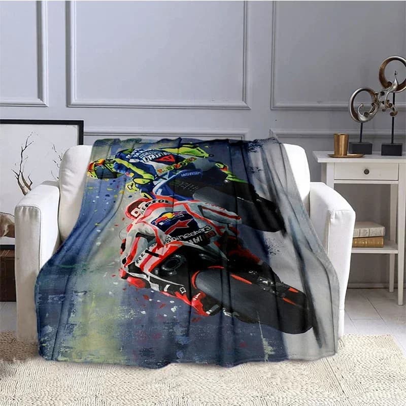 Motorcycle GP Mountain Biking Blanket for Children, Flannel Blanket, Soft and Comfortable, Home and Travel, High Quality