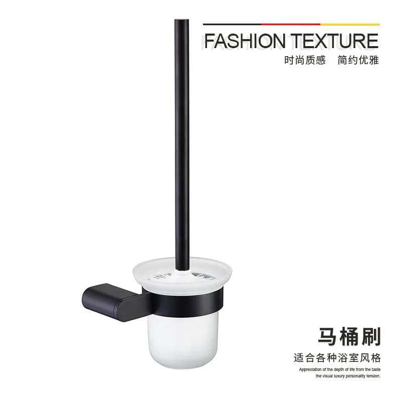 Portabicchieri in acciaio inossidabile 304 Nero opaco Porta scopino per WC Montaggio a parete Tazza per WC Ciondolo hardware per bagno