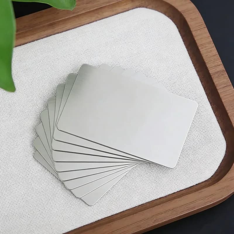 Pack of 15 empty stainless steel business cards laser engraved for customer gifts DIY for home office