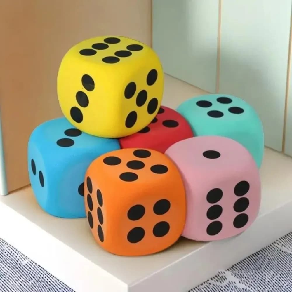 1 Pezzo Dado in Schiuma Grande da 80mm a Sei Lati, Giocattolo Educativo per Contare, Ausilio Didattico per Giochi da Tavolo, Aula e Insegnamento della Matematica