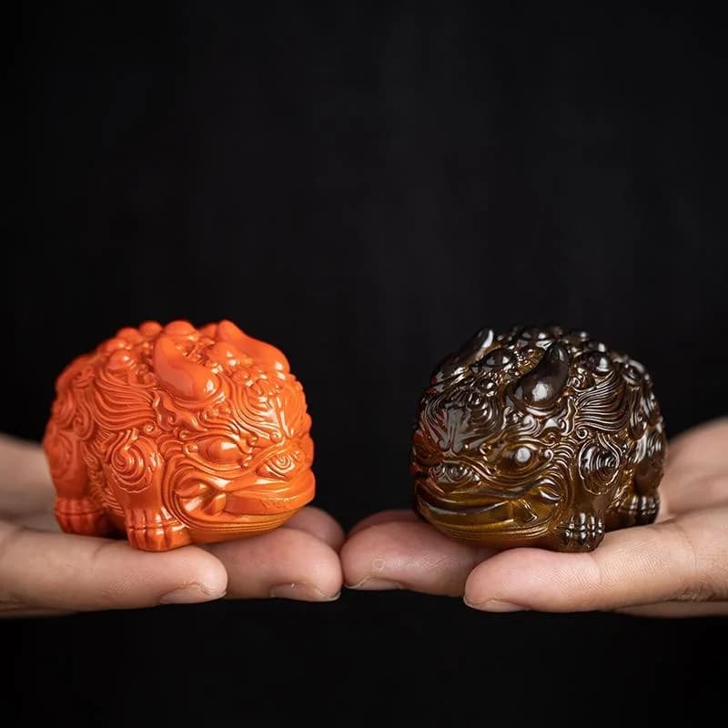 Animale domestico da tè in resina che cambia colore - Mini figurine di leone Zhaocai Pixiu Simpatico set da tè Kung Fu Accessori Decorazione unica per la tavola da tèRegalo