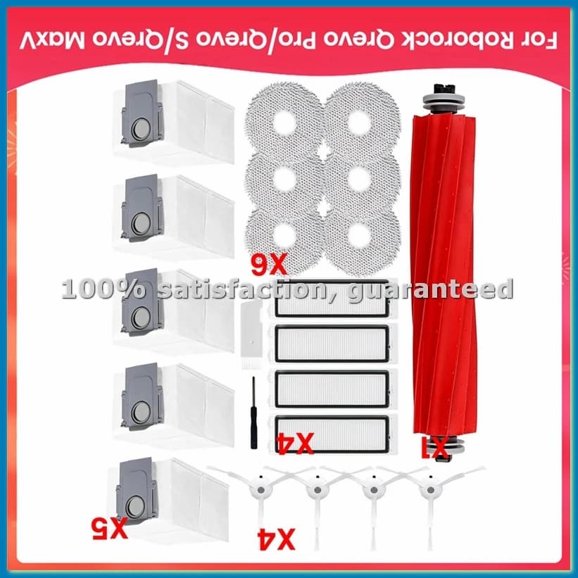 Accessori per aspirapolvere Qrevo Pro/Qrevo S/Qrevo MaxV: Spazzola principale, spazzola laterale, filtro HEPA, panno lavapavimenti, sacchetti per la polvere - ABHG