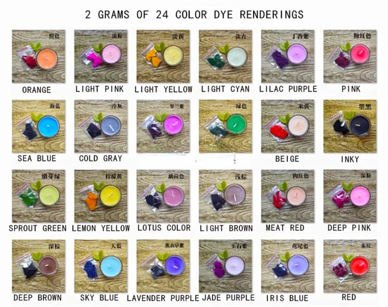 20 colors 2g /bag Candle Dye Paints for Soy Wax Candle Oil Colour Coloring Dye Candle Making Supplies Eid Mubarak DIY Gifts