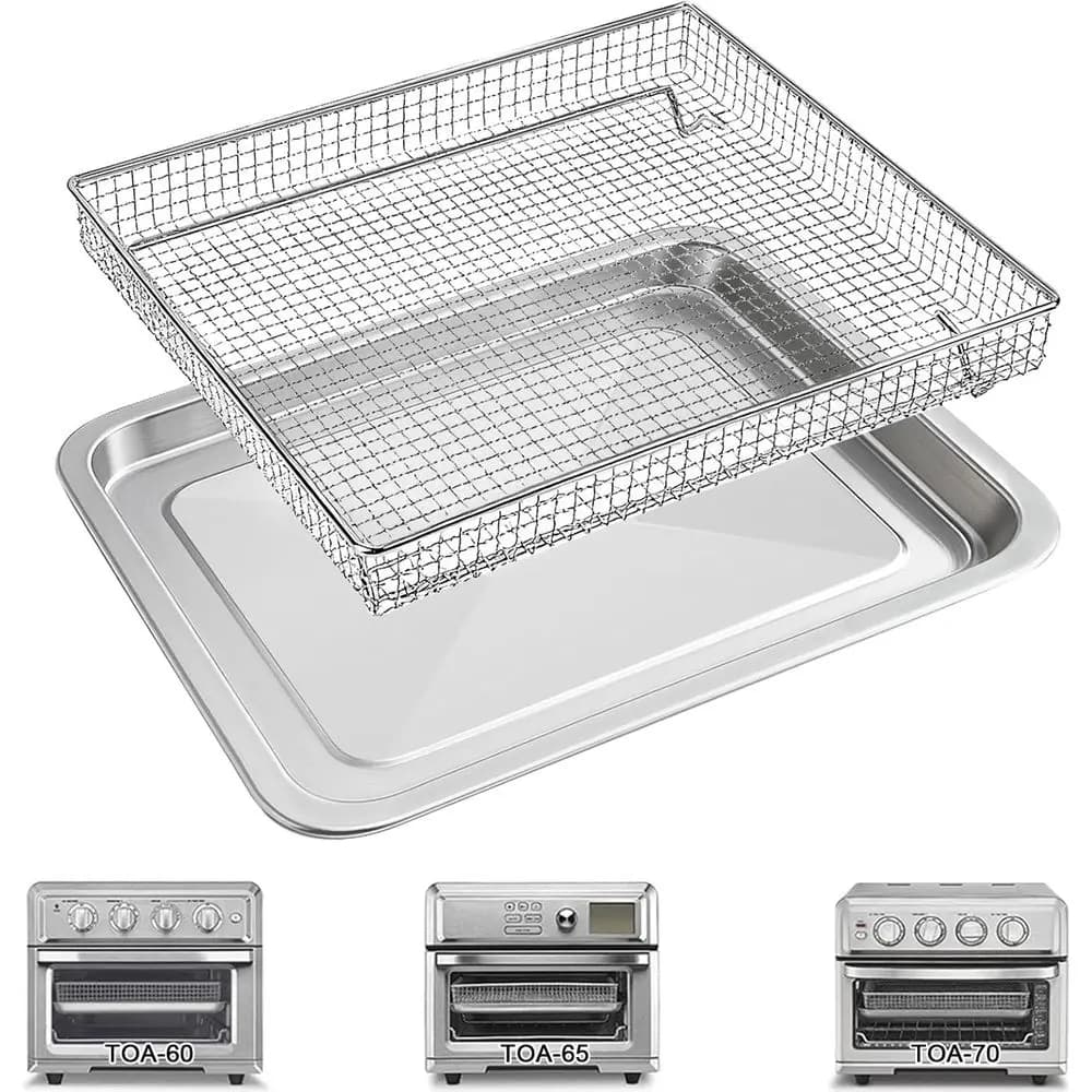 Basket Tray Replacement or Toaster Air Fryer Convection Oven, 12.4 * 11'' Mesh Air Fryer Steel Basket Wire Rack Accessories, Dis