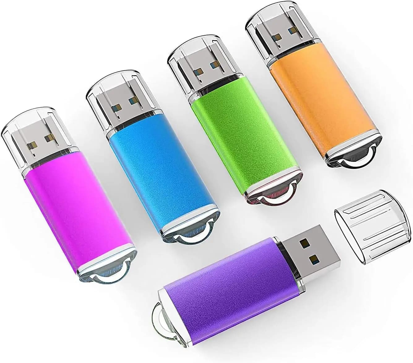 Confezione da 5 chiavette USB da 64 GB, chiavette USB 2.0 per PC portatile, multicolore