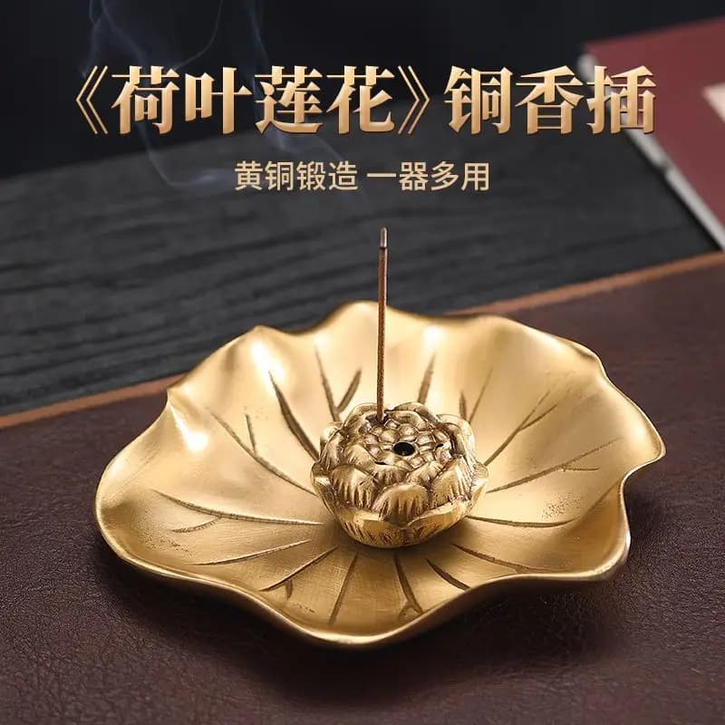 Zen lotus leaf lotus incense burner Sticks Holder Statue for Tea Home Decor Ornaments