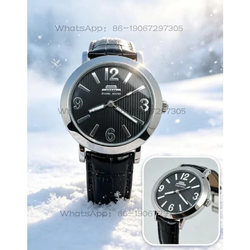 Ruixue Series Large Three-pin Black Disc Manual Mechanical Watch