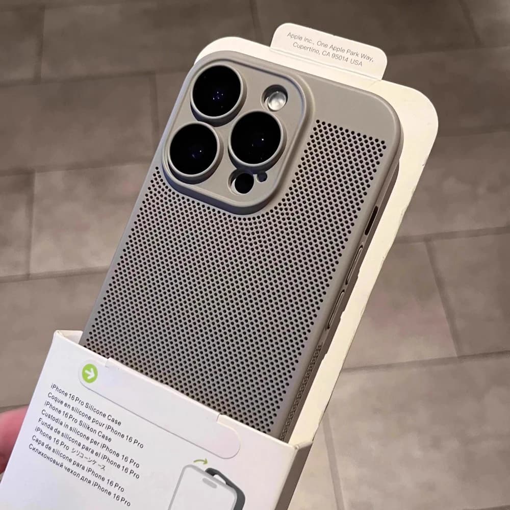 Nuova custodia per telefono con dissipazione del calore a nido d'ape per iPhone 16 15 14 13 17 Pro Max Plus copertura antiurto traspirante in tinta unita di raffreddamento