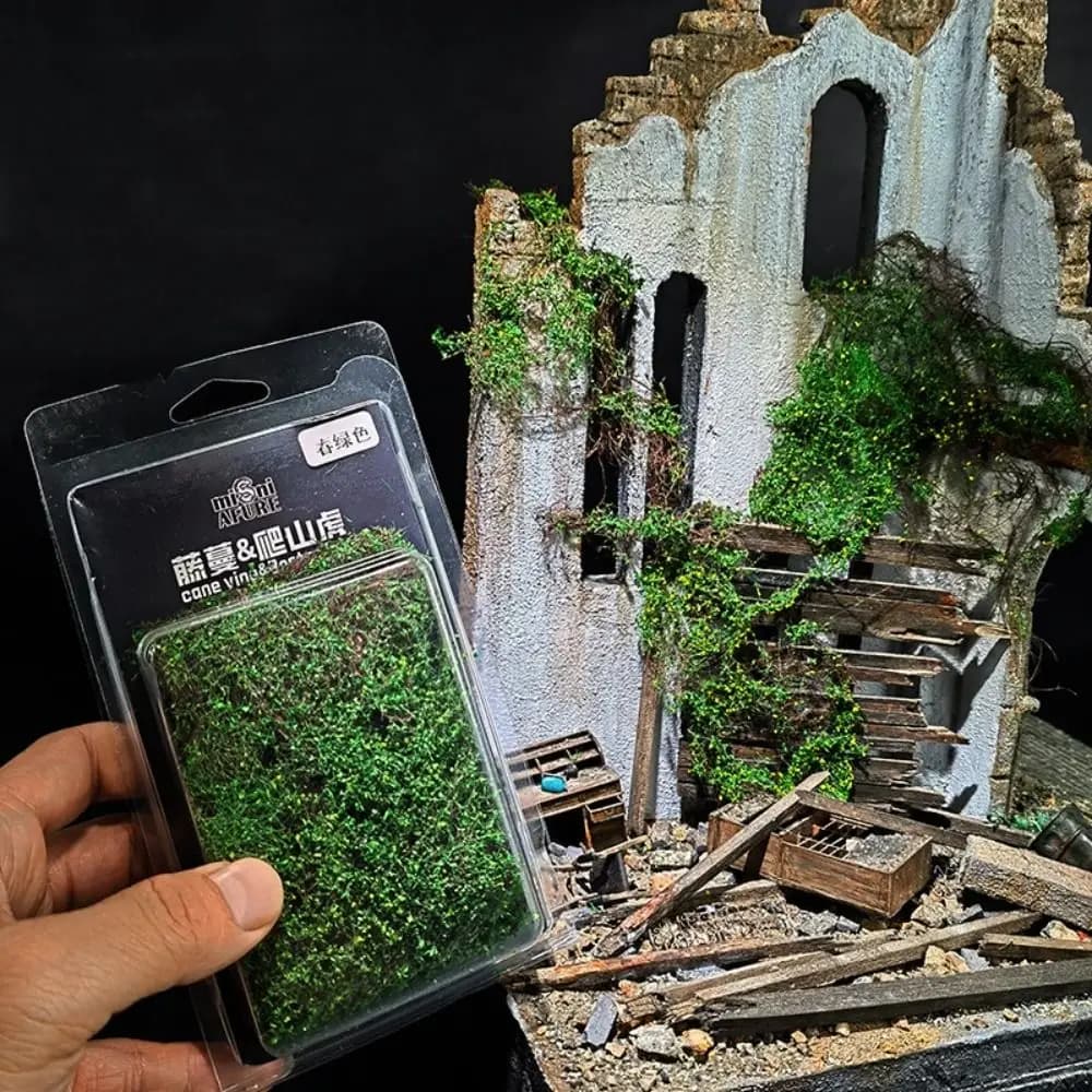 Simulazione della vegetazione della vite Viti in miniatura Pianta verde 1:35-1:100 Materiali per scene di vite Paesaggio ferroviario realistico