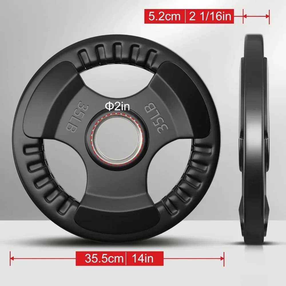 -- Rubber weight plates 2 inch cast iron grip plates Weight lifting plates, strength training, muscle tone