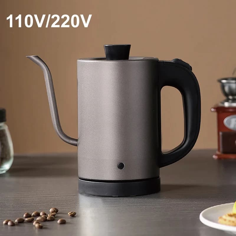 Bollitore elettrico a collo di cigno 110V/220V Acciaio inossidabile 304 Preparazione a mano Caffettiera Spegnimento automatico Teiera Bollitore a riscaldamento rapido 800ml