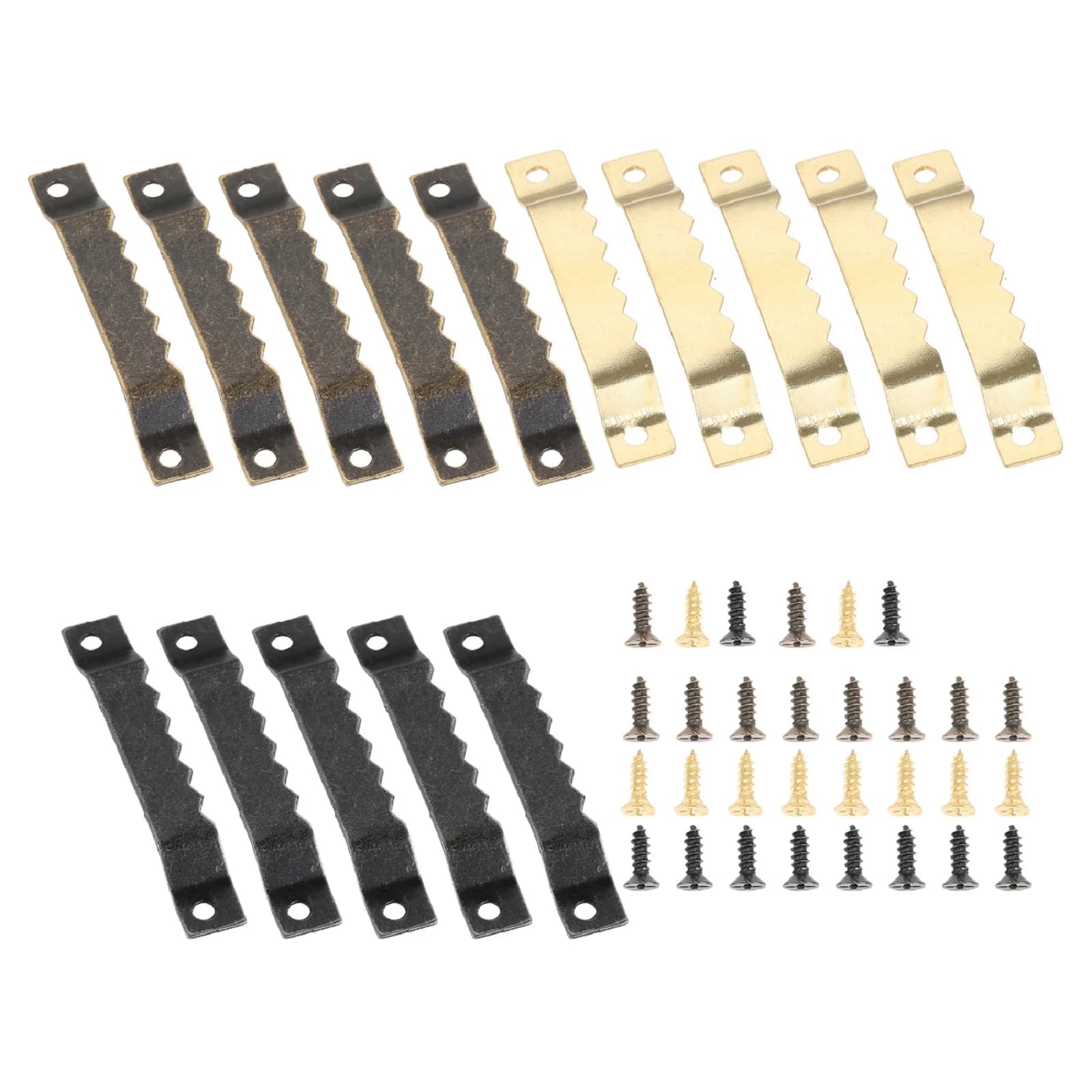 10 pezzi ganci per quadri da parete specchio per pittura a olio piccoli ganci a dente di sega per foto gancio per cornice in legno gancio per appendere in metallo con viti