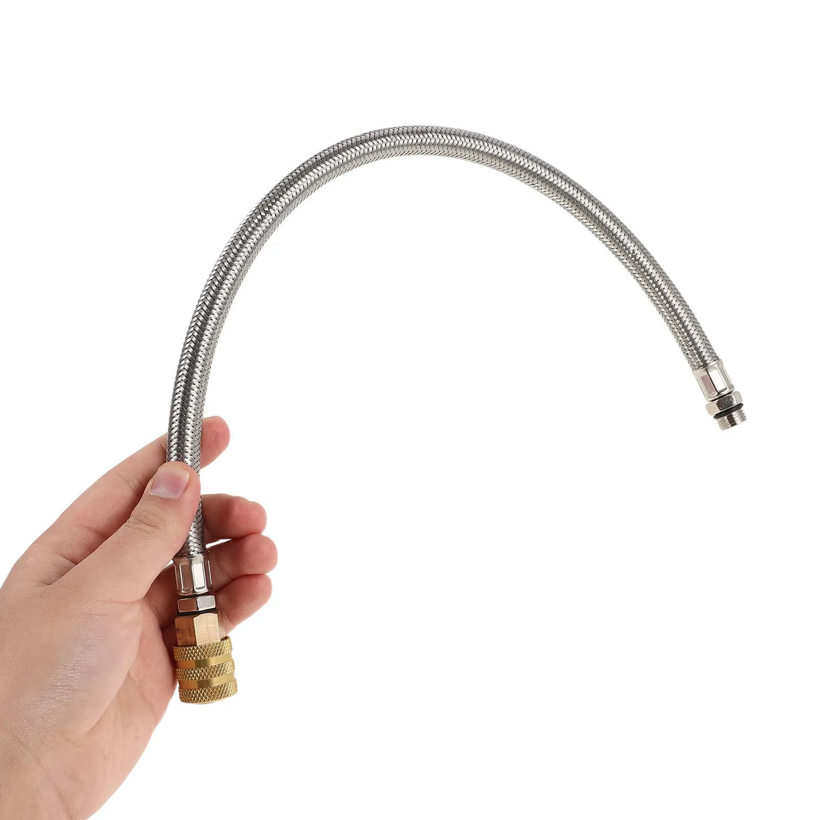 Tubo di Prolunga per Manometro Pressione Pneumatici da 18 Pollici con Tubo Autobloccante e Ugello per Gonfiaggio Rapido, Tubo per Gonfiatore Aria Auto e Bicicletta