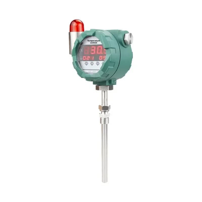Digital Thermometer with Display, PT100 Temperature Controller, 200mm Stainless Steel Round, XP-WZKZ-200 Model