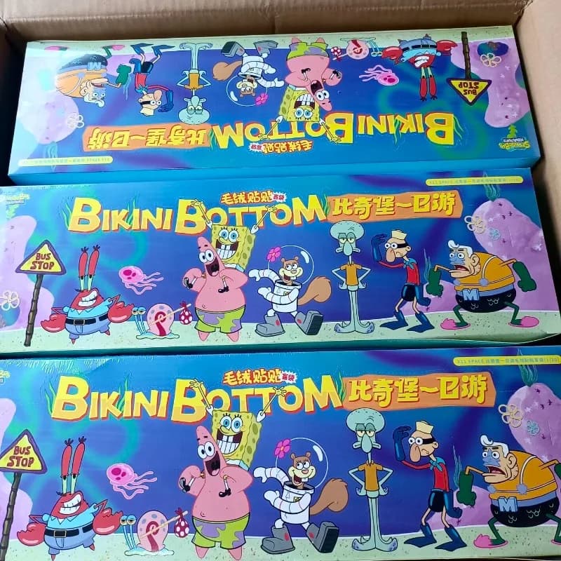 Anime X11 SpongeBob SquarePants Bikini Bottom Day Trip Series Figure Blind Box Giocattoli Peluche Portachiavi Collezione Decorazione
