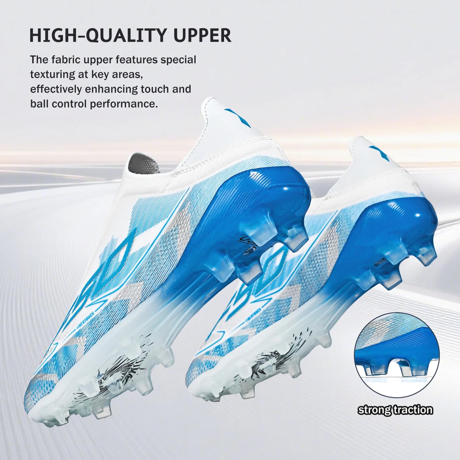 Upgraded Wear Resistant AG FG Football Shoes Skin-friendly PU Fabric Hard TPU Stud Stable Support Outdoor Natural Grass Sports