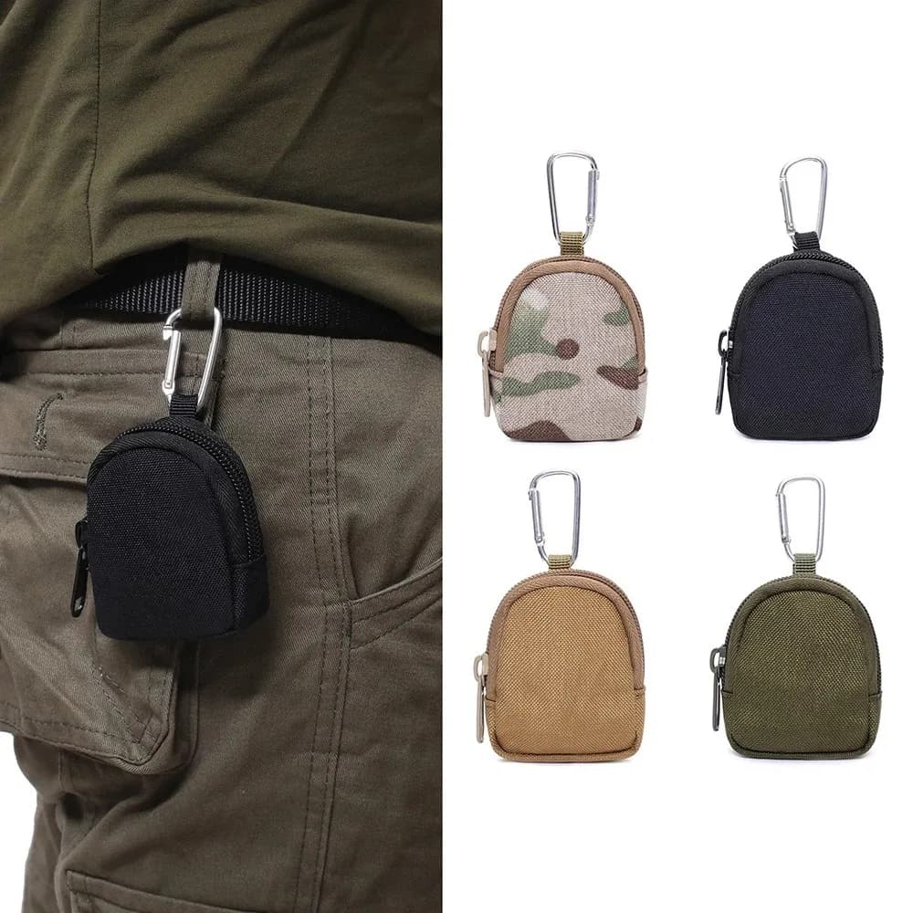 Borsa per snack con tasca con cerniera per chiave Borsa per chiavi portatile per esterni Pacchetto tattico EDC Custodia per portachiavi Portamonete da uomo
