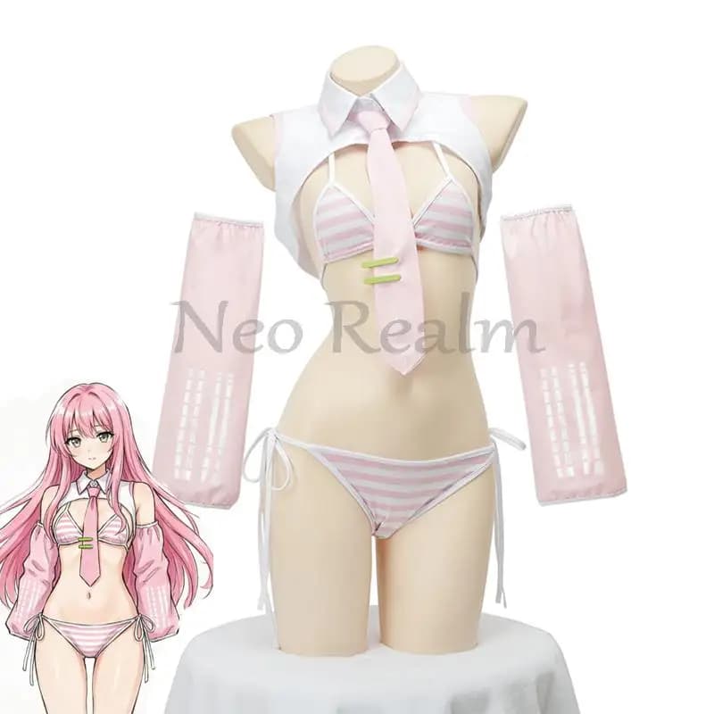 Costume da Cosplay Anime Miku, Outfit Rosa Fantasy Dream per Ragazze, Set Bikini per Feste in Maschera