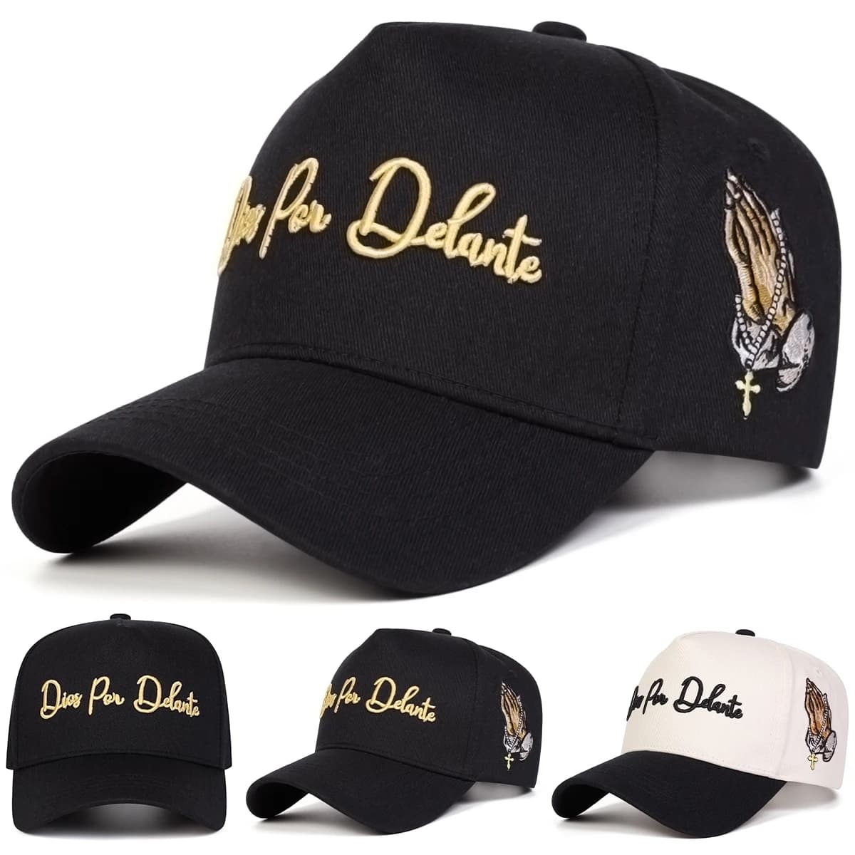 Cappellini da Baseball Unisex con Ricamo 'DIOS POR DELANTE', Regolabili per Primavera e Autunno, Cappelli Casual da Esterno, Protezione Solare, Cappello Sportivo