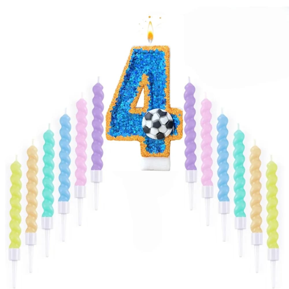 13pcs New 0-9 Number Birthday Candles Premium Phnom Penh Basketball Football birthday cake digital party candle decoration anniv
