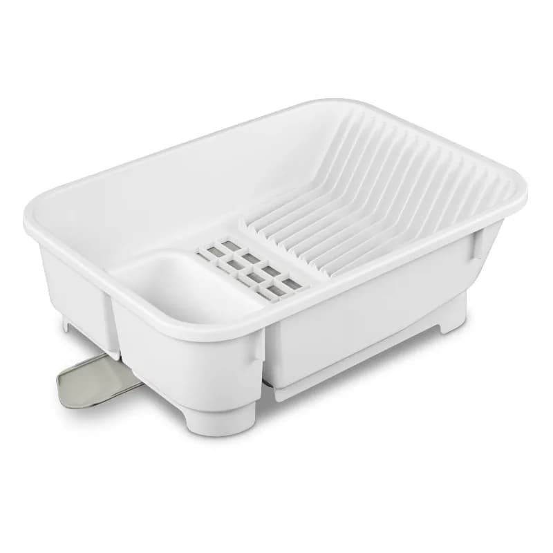 Set Organizzatore per Lavello da Cucina con Caddy Autodrenante, Dispenser Sapone, Porta Spugna e Beccuccio Retrattile per Organizzazione Lavello, Bianco