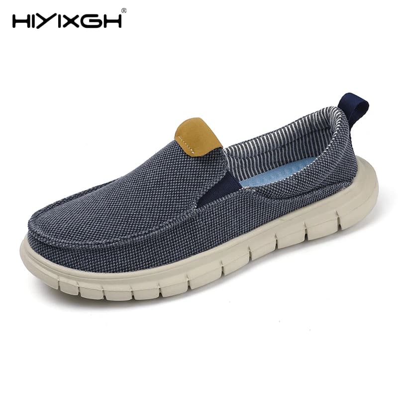British Style Men Canvas Outdoor Casual Loafers Fashion Slip on Soft Flats Simple Comfy Handmade Driving Boat Shoe Designer Shoe