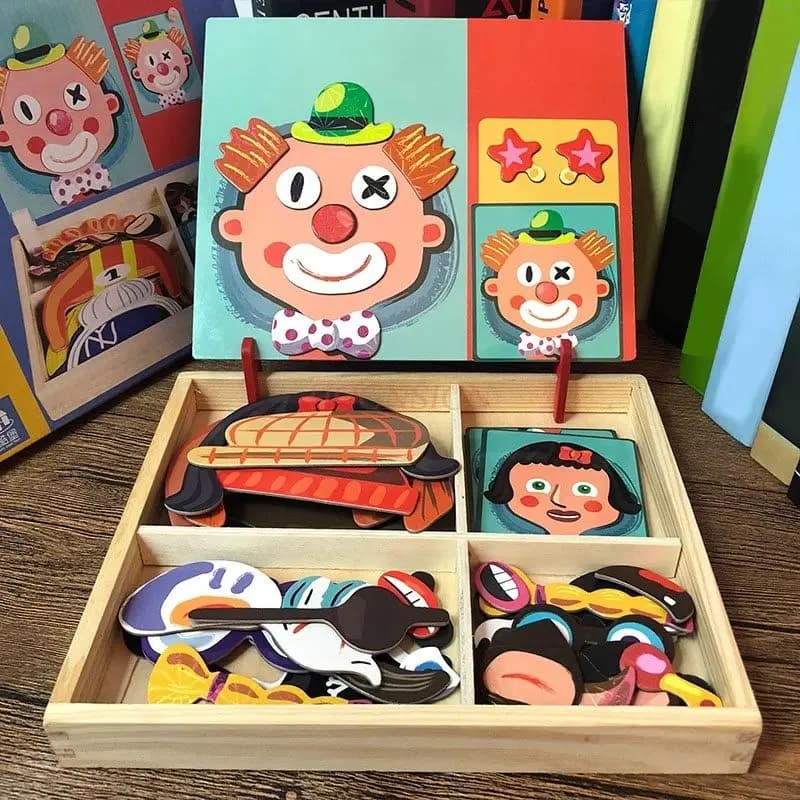 1 scatola di puzzle per l'educazione precoce dei bambini, libro magnetico, scenario, piastrelle magnetiche, collage, giocattolo musicale