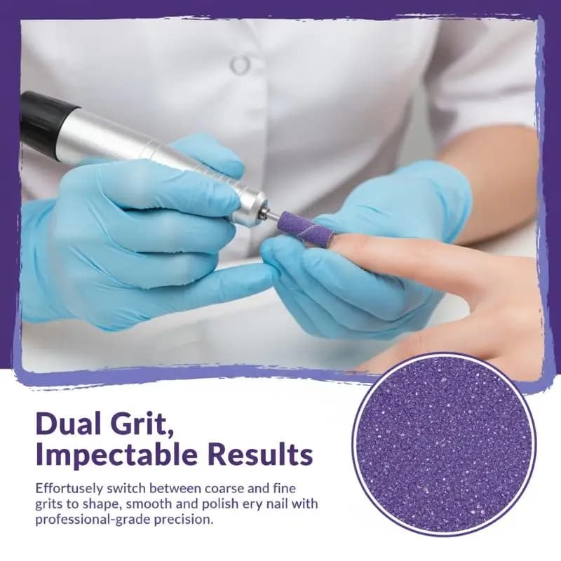 Set of 60 3mm Abrasive Bands with 3,1mm Nail Tips Set, Professional Accessories for Nail Drill, for Nail Art Fai-da- ♪