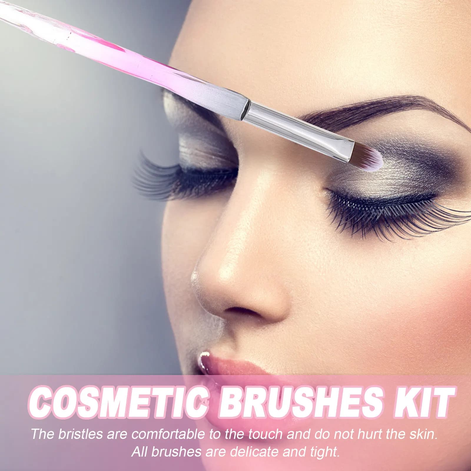 10 piece makeup brush set with crystal handle, professional kit, premium fiber for shades, highlighters, foundation, eye contour