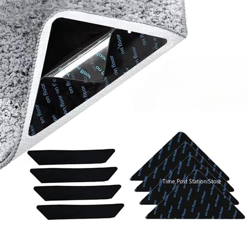4 pieces self-adhesive fastener strong points adhesive tape ring adhesive tape with hook for sheet sofa mat anti-slip mat mats