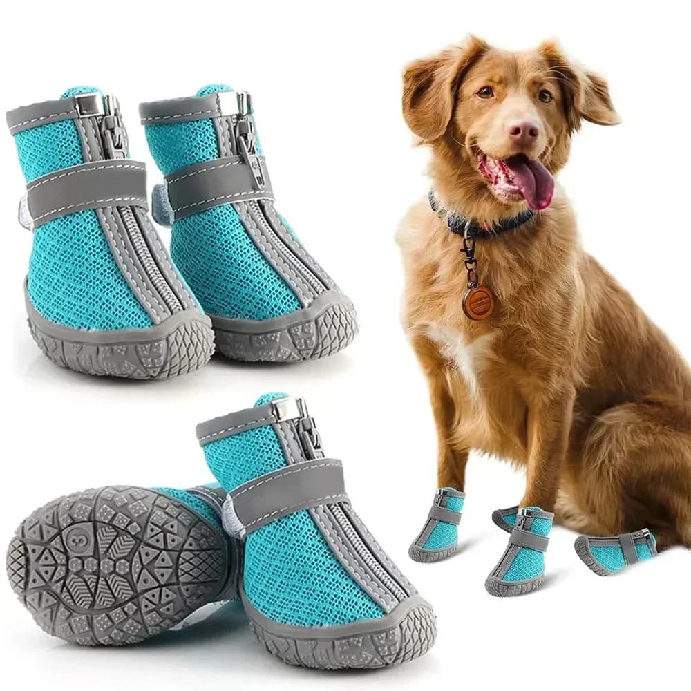 Stivali Estivi Traspiranti Antiscivolo per Cani di Piccola Taglia | Scarpe Protettive Comode per Zampe di Animali Domestici per Passeggiate all'Aperto