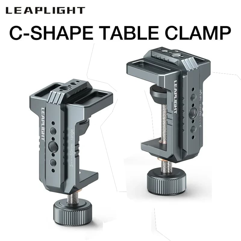 Supporto per fotocamera da tavolo con morsetto a C, morsetto a C in alluminio con filettatura 1/4" 3/8", supporto DSLR da tavolo per videocamera da studio fotografico, supporto per luce