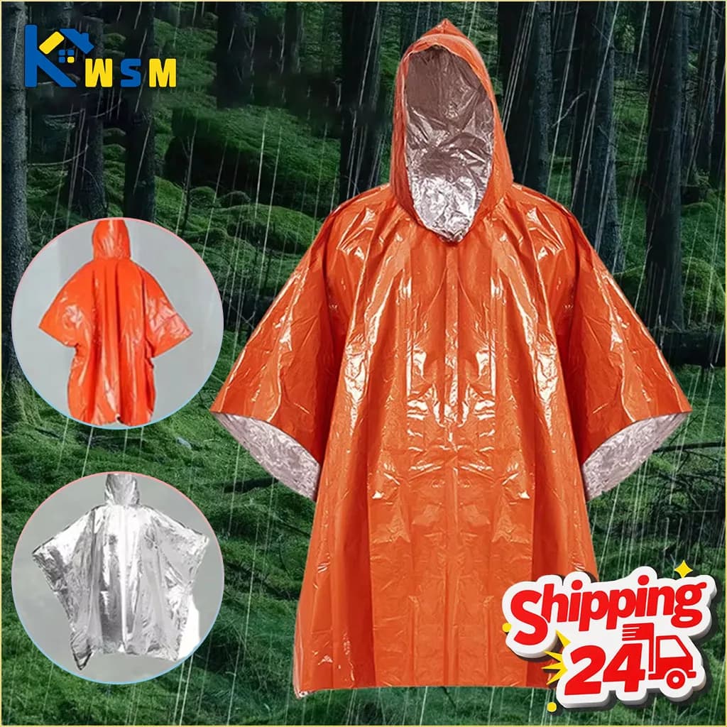 1-10 Pezzi Coperta di Emergenza Poncho Impermeabile Antivento Riflettente per Campeggio Escursionismo Kit Outdoor