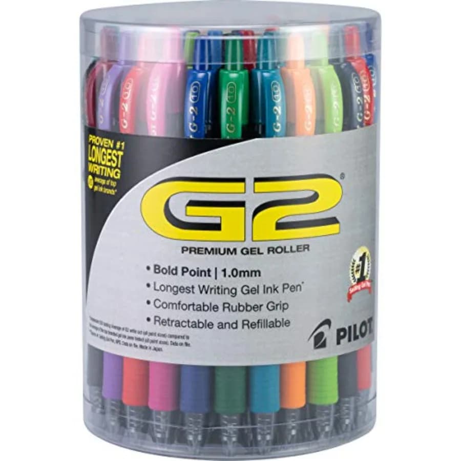 Penne a Sfera Retrattili G2 Premium con Inchiostro Gel, Punta Larga 1.0mm, Penne Gel 1.0, Assortite, Confezione da 36 - Ideali per Scuola, Diario