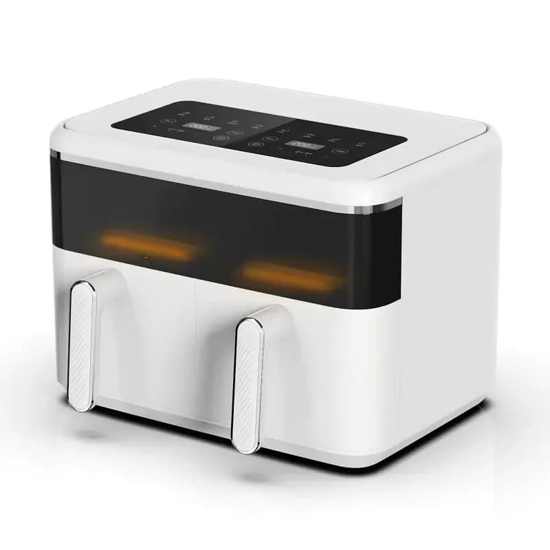 For Dual Air Fryer 8L Viewing Window 2100W Double Pot Touch Screen Display Electric Air Fryer 8 Liters
