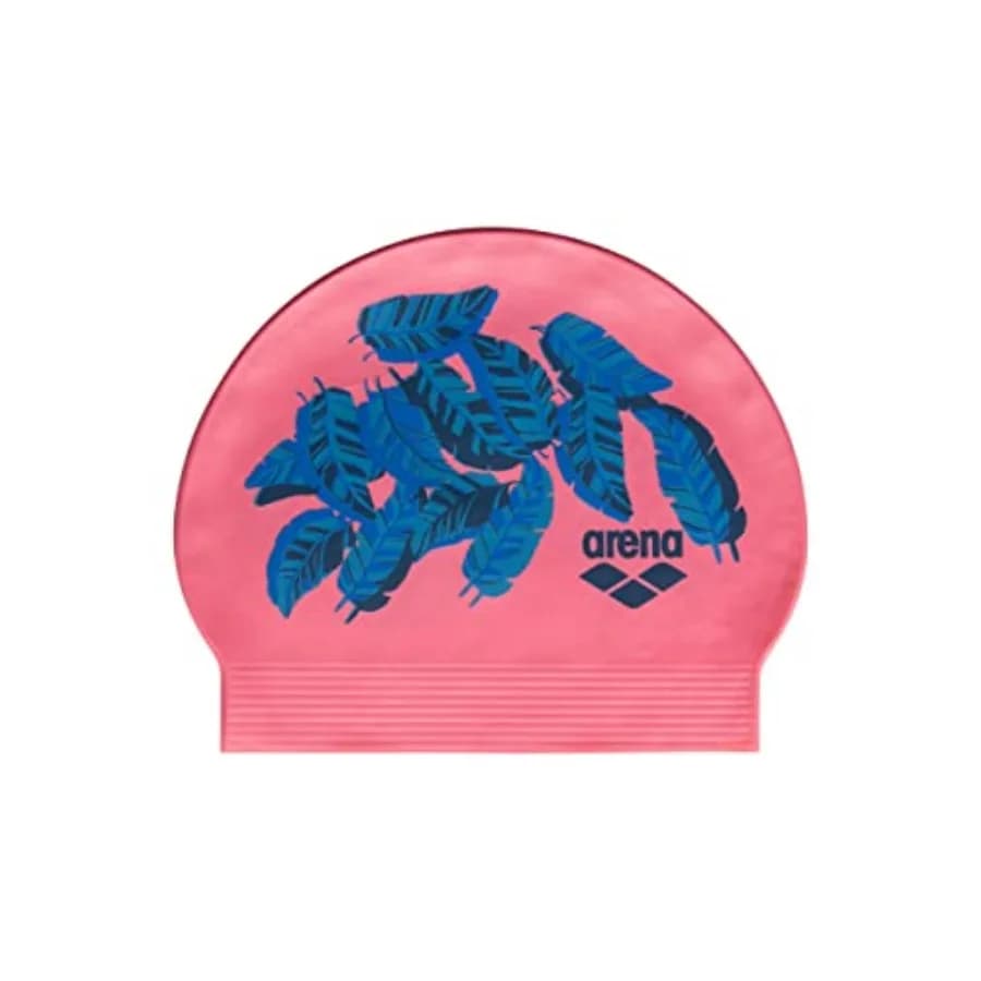 Unisex Adult Ultra Soft Printed Latex Swim Cap for Fitness Swimming, Reinforced Edge, Fits Long Hair