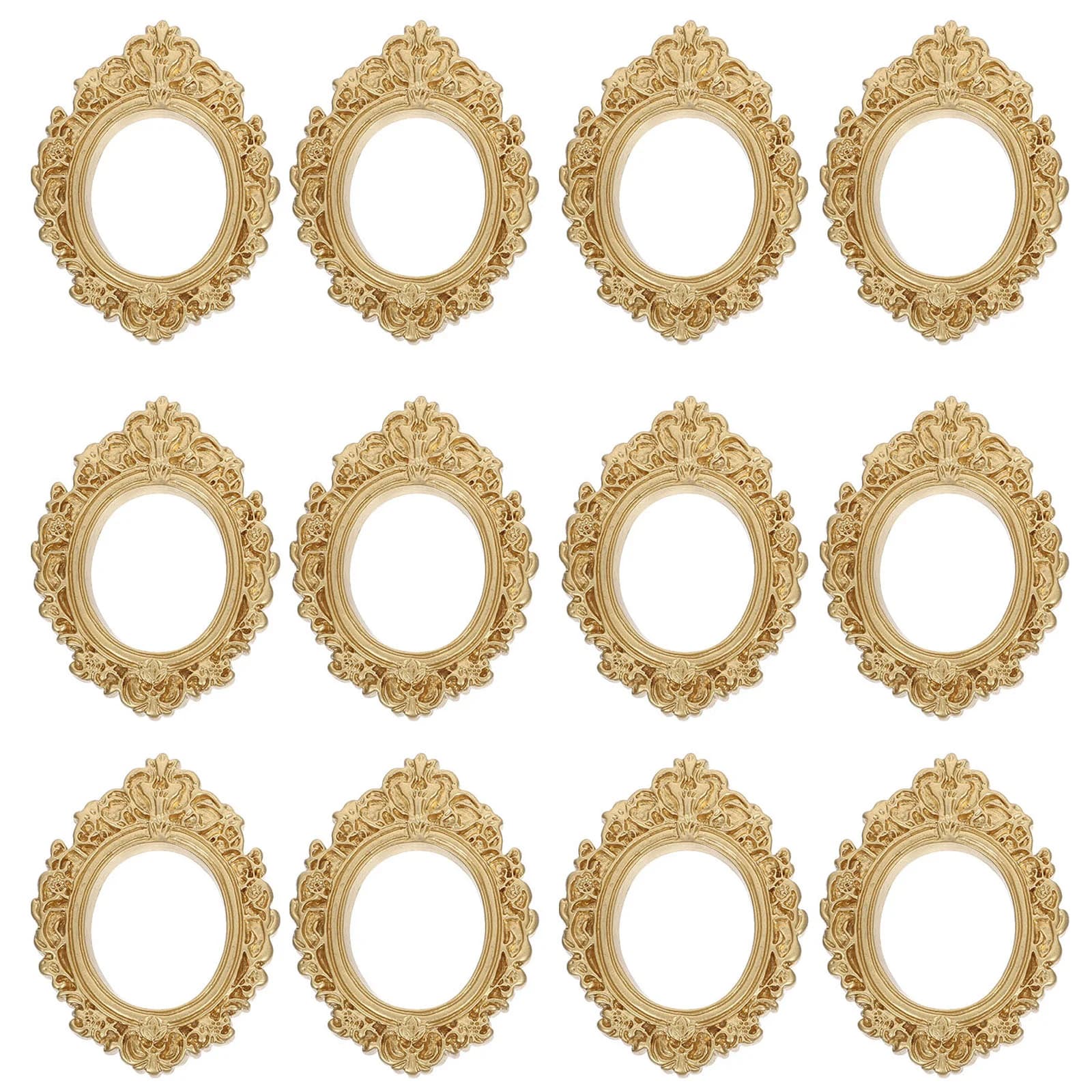 12 pezzi cornice per foto gioielli fai da te materiale per la creazione di mini cornici in resina foto di casa ragazza d'oro