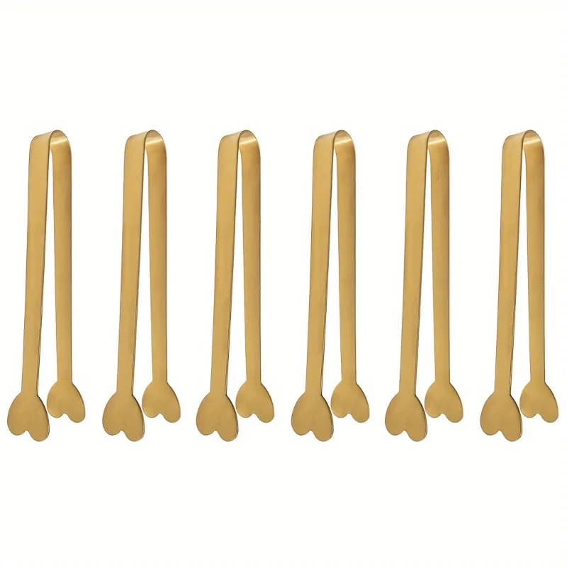 4/6PCS Mini pinze a forma di cuore in acciaio inossidabile per zucchero/cubi di ghiaccio Tea Party Wedding Coffee Bar Regalo per San Valentino YUZI