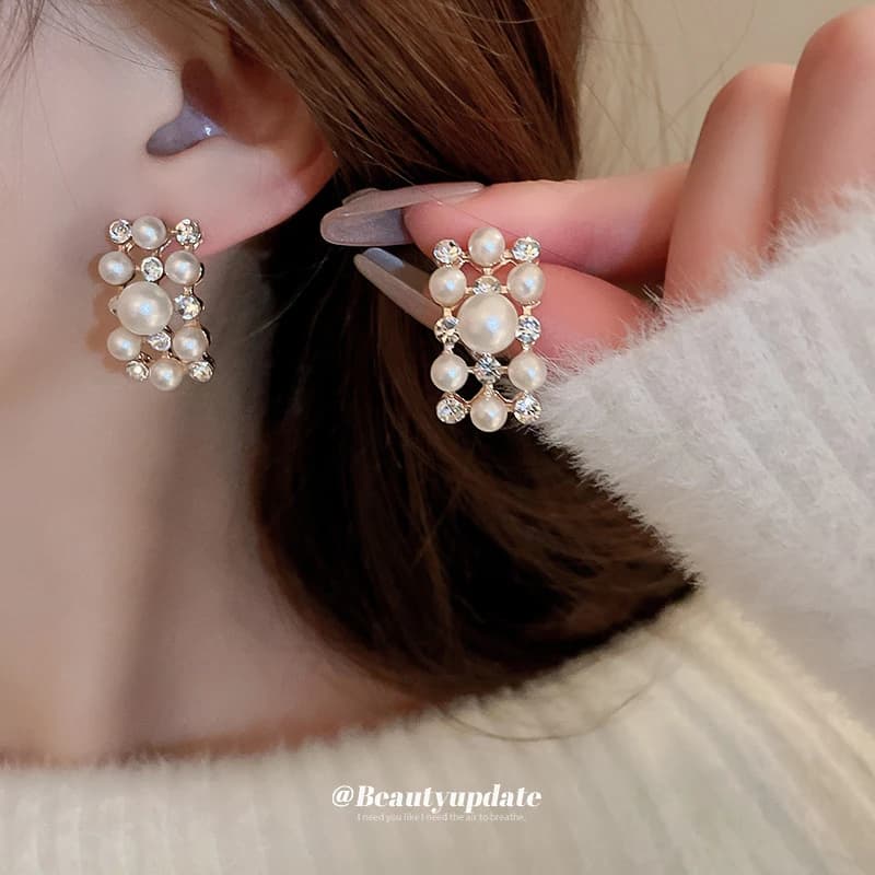 Women's Elegant Pearl Earrings, Vintage Classic Style Luxury Bride Jewelry, Sophisticated Accessories, Perfect Gift for Damigelle